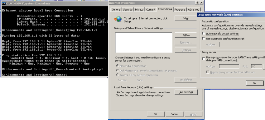 Internet Options control panel